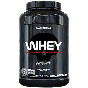 Imagem de Whey 100% Concentrado Isolado Hidrolisado Baunilha, Black Skull, 900g