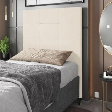 Imagem de Cabeceira Solteiro Cama Box 90cm para Quarto Luna Suede Bege M11 - D'R