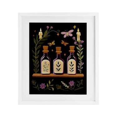 Imagem de Stupell Industries Prateleira de boticário vitoriano impressão emoldurada branca sob vidro, design por Yen, 21 x 17