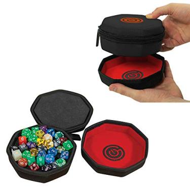 Imagem de GEEKON Protective Dice Case with Foam Padding and Nesting Felt Dice Tray for Board Games and RPGs - Holds up to 75 dice! (Black)