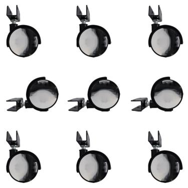 Imagem de Kit 9 Rodízios Para Móveis Com Chapa U Sem Trava