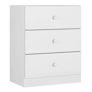 Imagem de Cômoda Infantil 3 Gavetas 1133 Louise Branco - Ajl Móveis