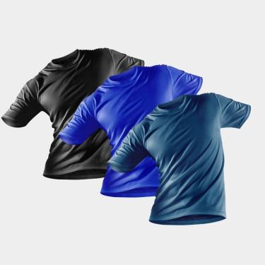 Imagem de Kit 3 Camisas Masculino Proteção UV 50+ Blusa Manga Curta-Masculino