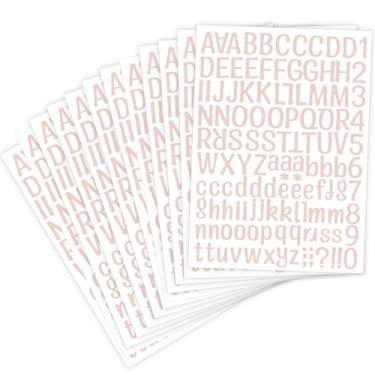 Imagem de 1416 peças, 12 folhas, pequenos adesivos de letras de vinil para álbuns, adesivos de letras e números de 2,5 cm para caixa de correio, fora de casa, escritório, placas, janela, porta, faça você mesmo