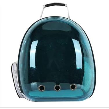 Imagem de Mochila de transporte para animais de estimação, bolsa de viagem para gatos, transparente, respirável, para viagem (Verde escuro 825)