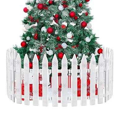 Imagem de URATOT 20 peças de plástico branco grosso cerca cerca de árvore de Natal mini cerca decoração para festa de casamento de Natal jardim casa, 30 cm