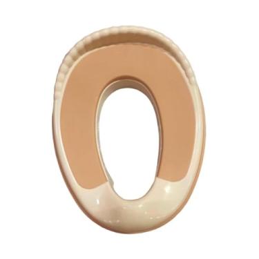 Imagem de oshhni Assento de treinamento para penico de bebê com proteção contra respingos e suporte confortável e macio para vaso sanitário infantil, vaso sanitário de, Bege
