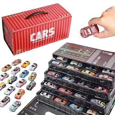 Imagem de Kit 48 Mini Carrinhos Educativos Com Pista Container Vermelho