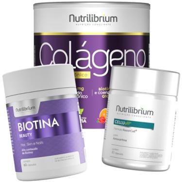 Imagem de Colágeno Verisol Hialuron 200g + Celluoff 30 Caps + Biotina 30 Caps Nutrilibrium (Laranja com Acerola)