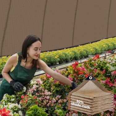 Imagem de 80% tecido protetor solar resistente à rede – malha de sombra de jardim de 25 x 8 m para cobertura de plantas, estufa, galinheiro, canil, plantas de tomate