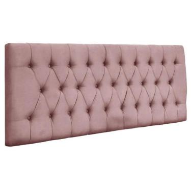 Imagem de Painel Suspenso Cabeceira Dubai 1,28m Para Cama Viúva Solteirão Suede Rosa - Aurora Line