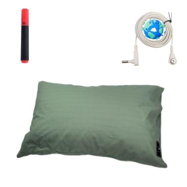 Imagem de NAGS Fronha de aterramento King Size com 5% fibra de prata 95% algodão macio fronha melhora o alívio da ansiedade do sono (verde, King 50,8 x 91,4 cm) 1 peça