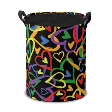 Imagem de Cestas de armazenamento Love Heart, cesto de roupa suja dobrável, organizador de tecido, caixas de armazenamento com alças para prateleiras, armário, berçário, lavanderia, brinquedos