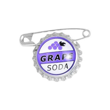 Imagem de Brooch Creative Grape Soda com tampa de garrafa de liga 3x3cm - yiweis