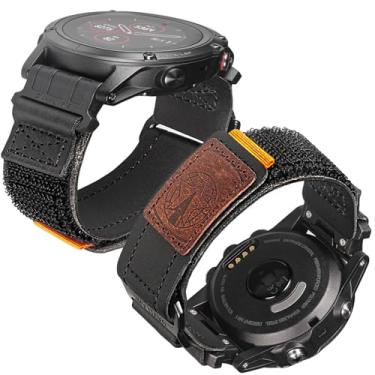 Imagem de DAVILANE Pulseira tática de couro de 26 mm para relógios de 51 mm, pulseira para Fenix 7X/6X/5X Pro, Epix Pro, Instinct 2X/3, Descent MK