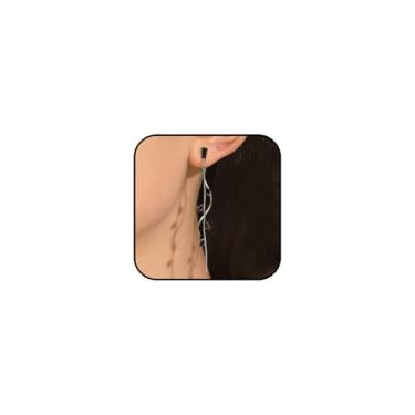 Imagem de Brincos de candelabro preto e dourado para mulheres, brincos pendentes de casamento de zircônia cúbica de prata, brincos de strass de cristal para noivas, formaturas, festas, joias, presente, Medium