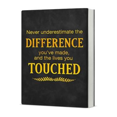 Imagem de KSFFWQIN Caderno de agradecimento do funcionário, diário, aposentadoria, presentes de agradecimento para colegas, colegas de trabalho, chefe, nunca subestime a diferença que você fez, caderno de