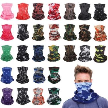 Imagem de 30 polainas de pescoço, faixa de cabeça esportiva, lenços de poliéster para homens e mulheres, envoltório versátil para absorção de suor para ioga, corrida e atividades ao ar livre