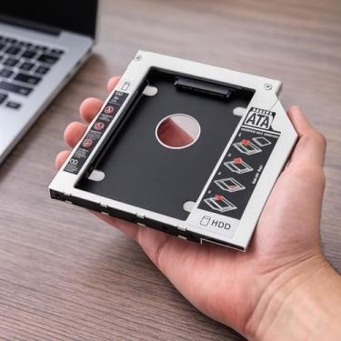 Imagem de Adaptador Caddy 12,7mm para Notebook – Case Gaveta Suporte para Segundo HD SSD Sata 2.5" – Substitui Drive Leitor CD/DVD Padrão
