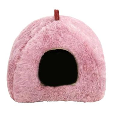 Imagem de predolo Cama quente para hamster, casinha aconchegante para animais de estimação, esconderijo confortável, rede suspensa para brincar, chinchilas, Rosa Rosa