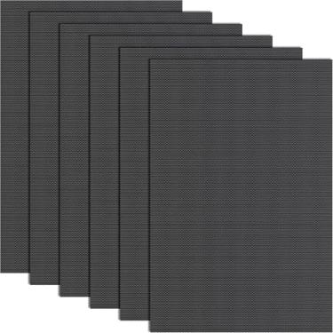 Imagem de Pndeyo 6 folhas de malha preta para olhos, tela em branco imprimível à prova d'água de 0,5 mm, folha de lona em PVC em branco para cosplay peludo, adereços de artesanato, fabricação de bonecas