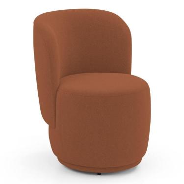 Imagem de Poltrona Orgânica Decorativa Living Molly Bouclê Terracota - Abmaza