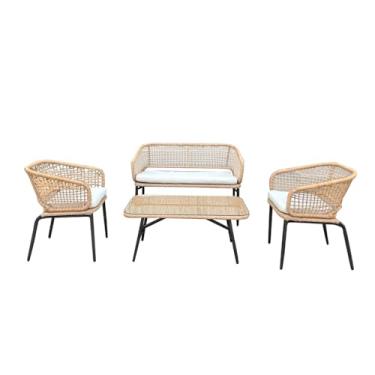 Imagem de Conjunto de Área Externa 1 Sofá, 2 Poltronas e 1 Mesa Rattan – Elegância e Conforto para Varandas e Jardins
