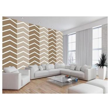 Imagem de Papel De Parede 3D Sala Chevron Zig Zag Listras 3,5M Zig53 - Você Deco