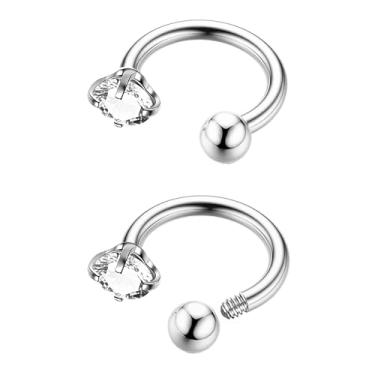 Imagem de VERAMI Brincos de argola pequenos de zircônia cúbica com corte de ouro 14 K 20G, cartilagem, hélice, tragus, minúsculos, argolas meio abertas, piercing de nariz de aço inoxidável, hipoalergênico, para