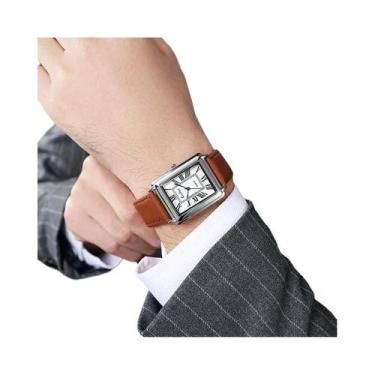 Imagem de Relógio de pulso de quartzo masculino da moda com pulseira de couro - 