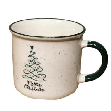 Imagem de Caneca de Cerâmica Natalina Esmaltada Verde 430ml