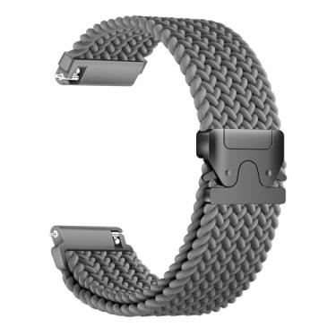 Imagem de Oanux Pulseira esportiva de nylon trançado elástico de 22 mm compatível com Garmin Vivoactive 4/Venu 3/Venu 2, fivela de paraquedas elástica macia para Forerunner 265/255/255 Music masculino e