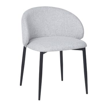 Imagem de Cadeira Firenze Base Preta - Tecido Cinza
