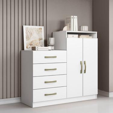 Imagem de Cômoda Quarto 2 Portas Sapateira 120cm Elára Atacama-branco A09 - D'rossi