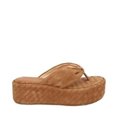 Imagem de Tamanco Luiza Barcelos Plataforma Em Camurça Caramelo-Feminino