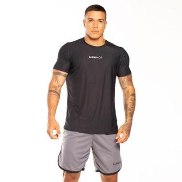 Imagem de Camiseta Masculina Dry Esportiva Essential Preto Alpha Co-Masculino