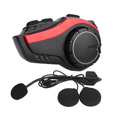 Imagem de SUNGOOYUE Fone de Ouvido para Motocicleta, de Intercomunicação 5.0 Com Alcance de 2.000 M, IP65 à Prova d'água, Alto-falantes Estéreo HiFi HD, Bateria de 900mAh, Comunicação Viva-voz para Pilotos