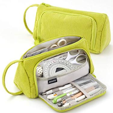 Imagem de Estojo de caneta veludo lápis grande capacidade com alça para pulso estudantes tecido fino macio confortável cor sólida elegante moderno conveniente lavável mostra personalidade