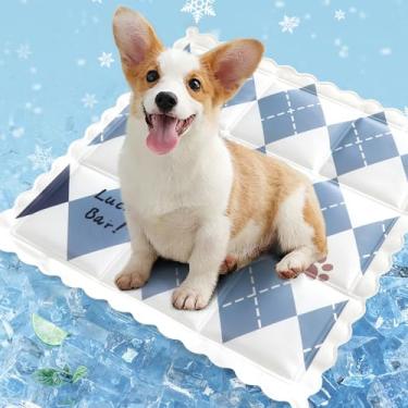 Imagem de ZHAKKE Tapete de resfriamento para cães 34,8 cm x 34,8 cm, almofada autorefrescante para cães e gatos, gel não tóxico, sem necessidade de água ou eletricidade, fácil de lavar