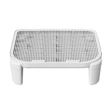 Imagem de Fenteer Tapete para caixa de areia reutilizável, rampa elevada para reter areia, ideal para apartamentos, acessórios para animais de estimação e para gatinhos, Cinza 15cm