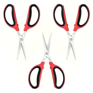 Imagem de 3 tesouras de bonsai premium – tesouras profissionais de corte com lâminas afiadas de aço inoxidável (vermelho)