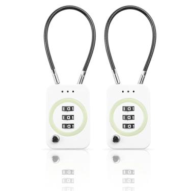 Imagem de YAODHAOD Cadeados de bagagem, cadeado de combinação para cadeados de mala de viagem para cadeados de armário, mala, academia, escola, mochila (2 peças) (verde)