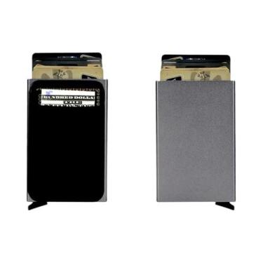 Imagem de Carteira Masculina Slim Minimalista De Metal Anti-RFID Porta-Cartões M