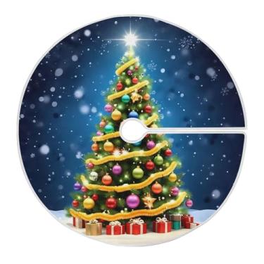 Imagem de Wassud Saia para árvore de Natal com laços seguros, tapete de árvore de Natal mágica de 90 cm para decoração de casa e festa de ano novo