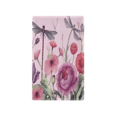 Imagem de Wassud Placa de cobertura para interruptor de luz margaridas e libélulas, 1 capa de tomada em branco placa de parede decorativa decoração de casa sala de estar quarto