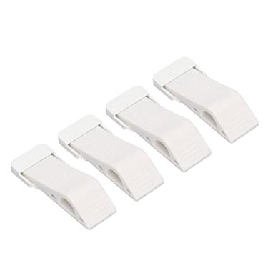 Imagem de Alomejor Rolhas de Porta, 4pcs TPR Sem Batentes de Porta de Perfuração para Hotel de Escritório Em Casa e Eliminação de Ruído (Branca)