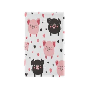Imagem de Wassud Placa de cobertura de interruptor de luz Kawaii Pigs decorativa para tomadas elétricas Placa de parede em branco 11 x 6 cm