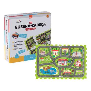 Imagem de Brinquedo Educativo Eva Quebra Cabeça De Cidade Com Carro - BRW