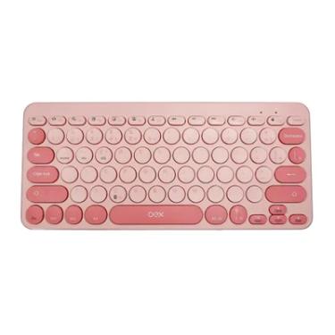 Imagem de Teclado Oex,Bluetooth Retrô Rosa, ABNT2, Tc510
