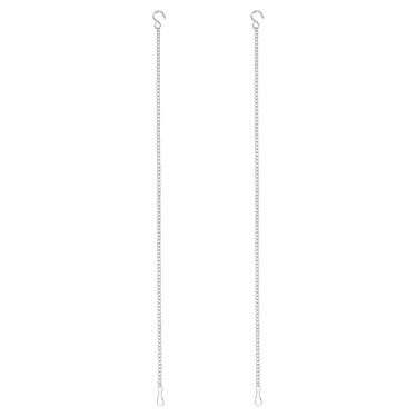 Imagem de PATIKIL 2 correntes suspensas com ganchos S, cabides de plantas de 40 cm para alimentadores de pássaros, lanternas, sinos de vento, quadros-negros e ornamentos, prata